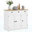 Buffet de cuisine moderne à 3 tiroirs avec plateau en bois massif avec portes et tablette réglable