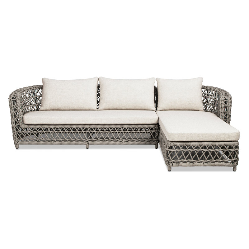 Corzatt 108" Woven Frame Barrel Deep Seating RAF Outdoor Sectional Sofa