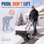Wheeled Snow Pusher Heavy-Duty Steel Snow Shovel with Adjustable Handle and Blade-137548198