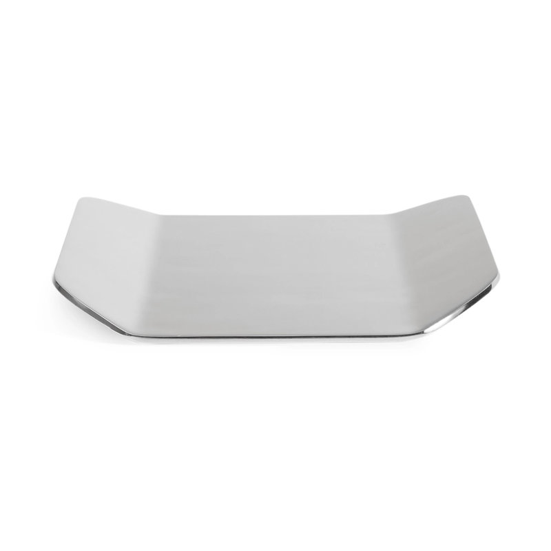 Twofold Stainless Steel Decorative Tray, Stainless, 1" H x 14" W x 9" D