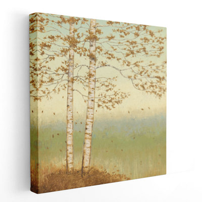 «Golden Birch I with Blue Sky», reproduction d'art sur toile