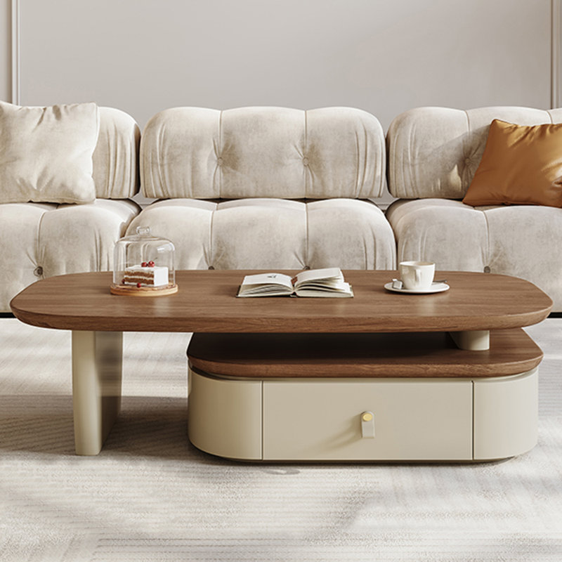 Table basse ovale simple et multifonctionnelle, Brun