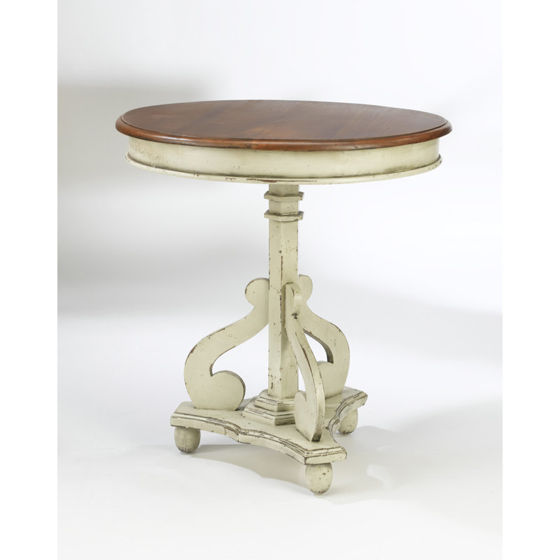 Solid Wood End Table, Parchment