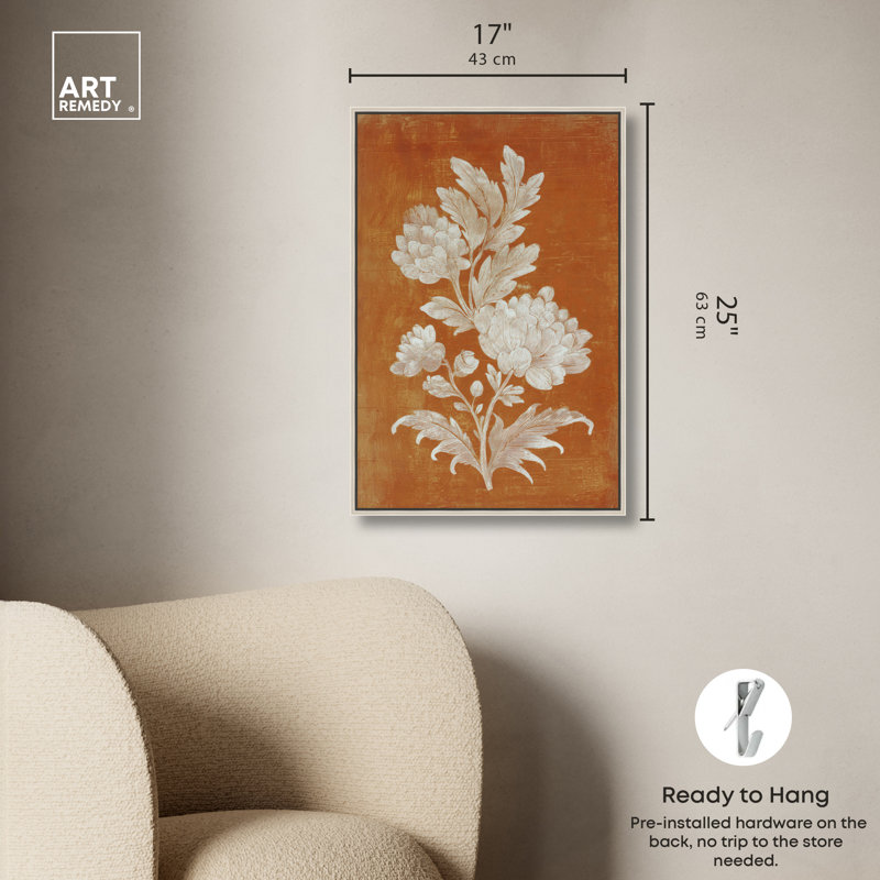 «Chrysanthemum II», reproduction d'art sur toile encadrée par Art Remedy, cadre argenté, 16 x 24, H 25 po x l 17 po