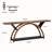 70.87'' Console Table with Storage Shelf, Rustic Industrial Sofa Table with Half-Moon Frame for Entryway or Living Room-348928090