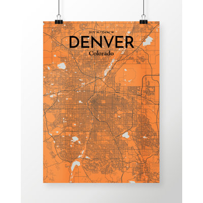 Denver City Map - No Frame Print