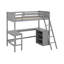 Lit mezzanine simple avec tablettes et bureau-2112855316
