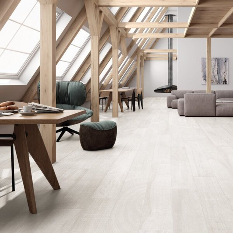 Kenridge Maple 8X48 Matte Porcelain Tile, White