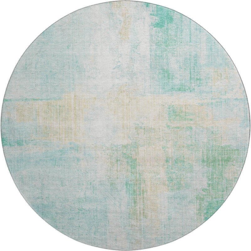 Premium Machine Washable Bucz AMF1759 Modern Rug, Round 8'