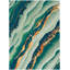 Tapis vert / bleu en viscose touffeté à la main Abstract-793461847
