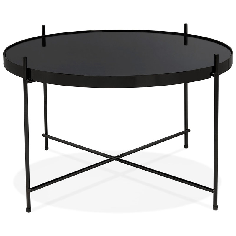 Caruthersville Four Leg Coffee Table, H40 x L63 x W63cm, Black