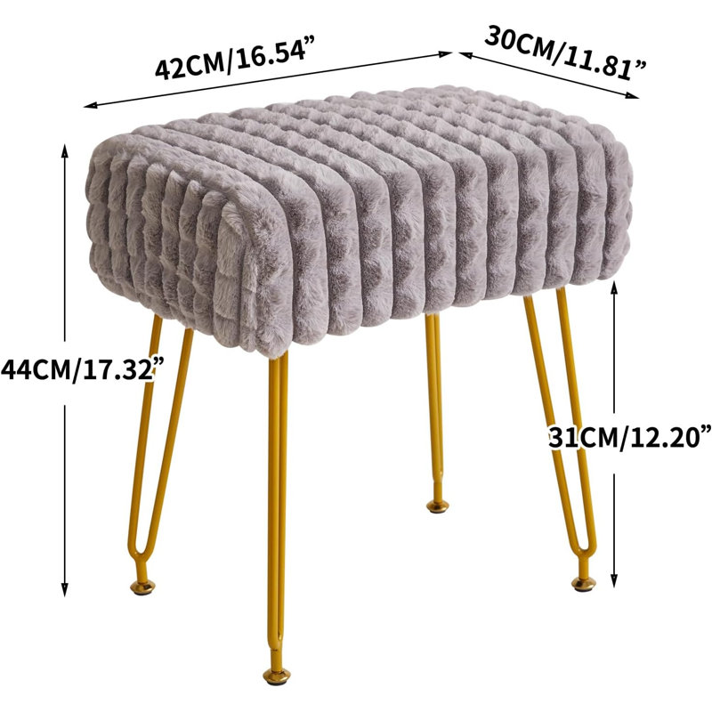 Metal Accent Stool, Grey