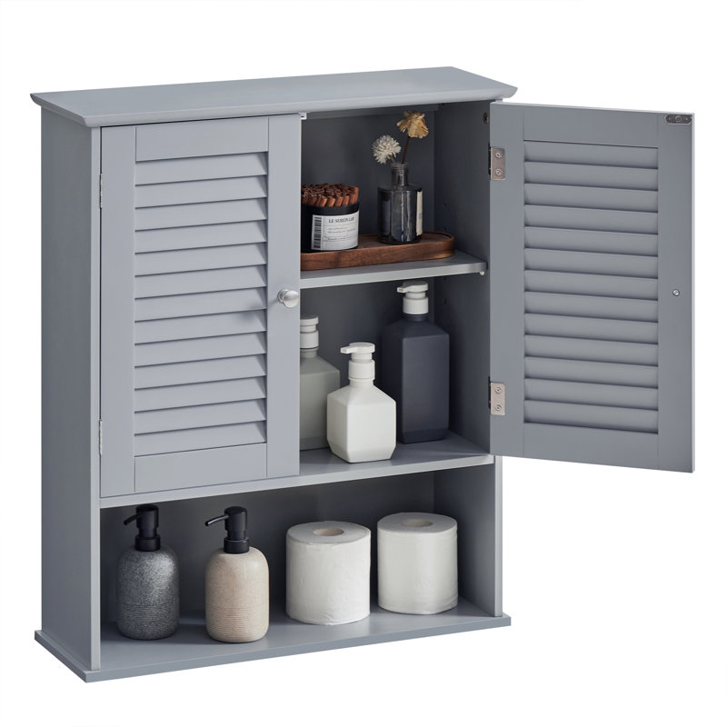 Medina Wall Mounted Required Bathroom Cabinet, Gray