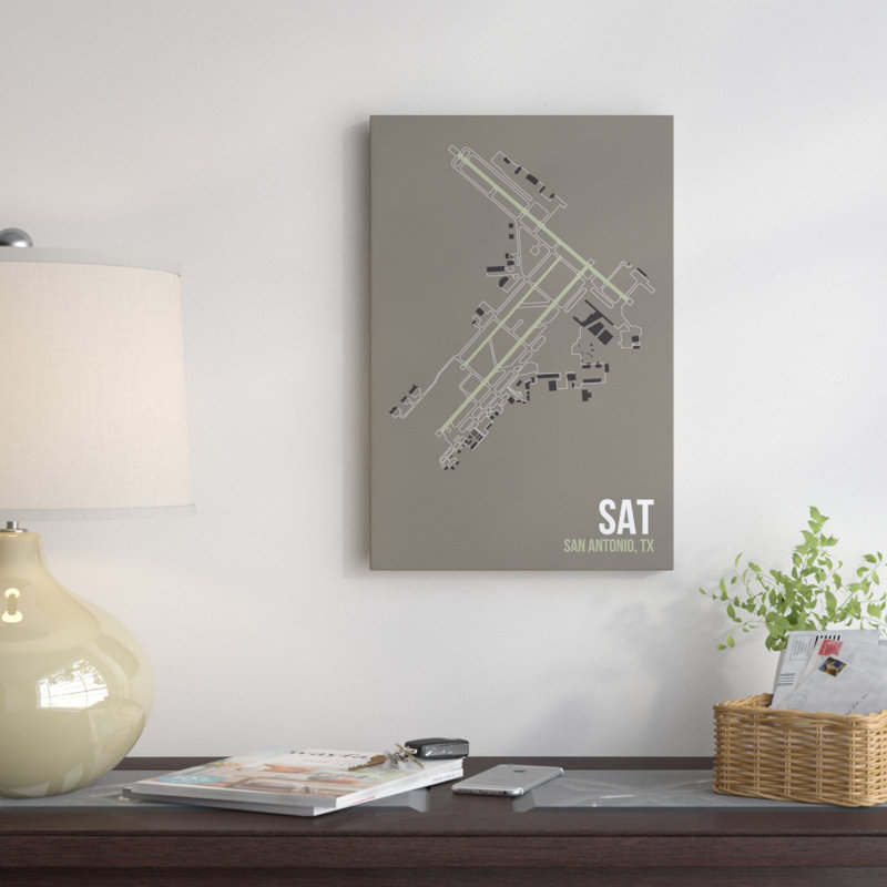 «aéroport de la série "san antonio" , impression sur toile, H 60 po x l 40po x P 1,5 po, Pas de tapis, Toile tendue
