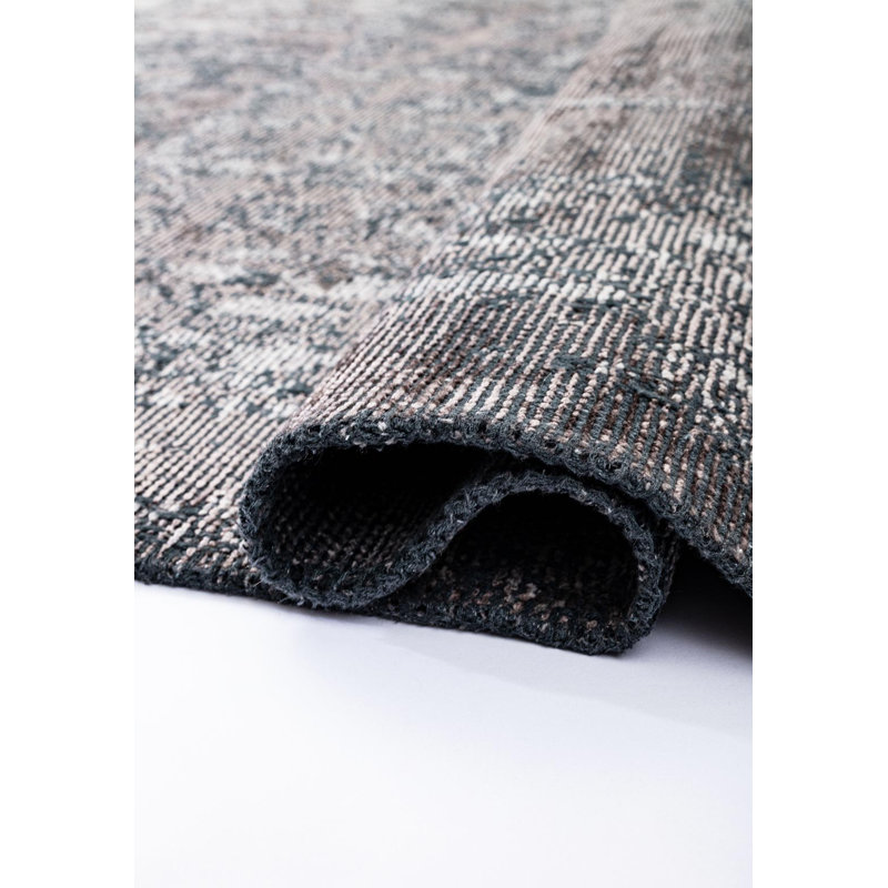 Rapture Damask Area Rug in Gray, Rectangle 9'10" x 14'