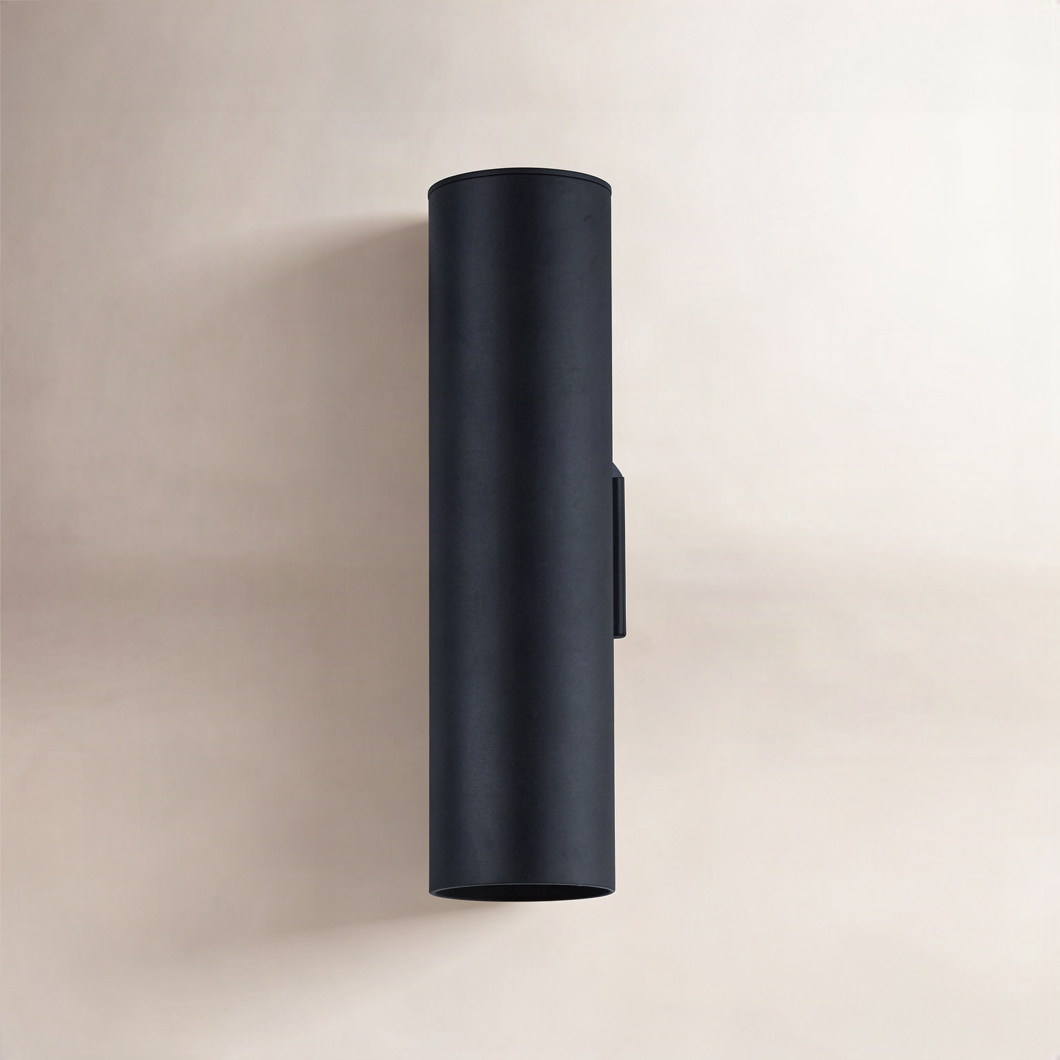 Covey Cylinder Outdoor LED Wall Light, 22" H x 5" W x 6.25" D, Black