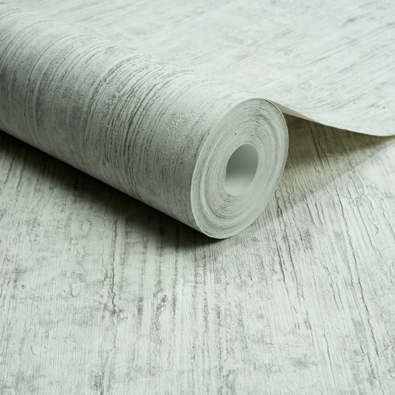 Textured Vibes Collection Abstract Concrete Wallpaper Roll, Grey