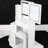 White Left Bedside Cabinet Vanity Table, Touch-Operated Led Mirror With 3 Colors & Adjustable Brightness, Cushioned Stool, For Small Rooms, , American Style Area Table In White, Material-1247473468