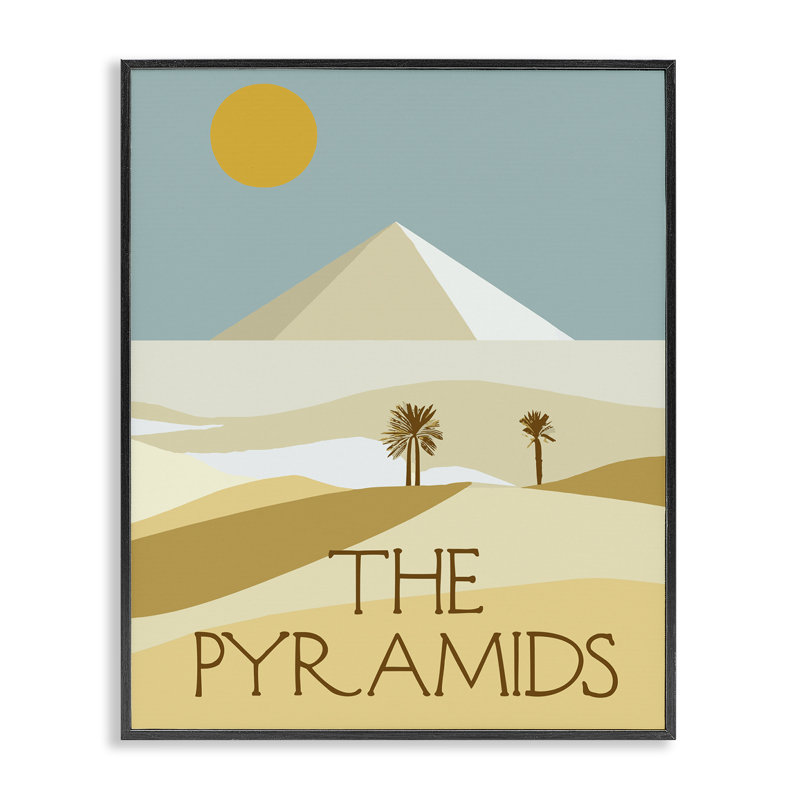 «Pyramides d'Égypte», art de la giclée encadrée par Daphne Polselli bg-855, H 14 po x l 11 po, Giclée encadrée noir minuit