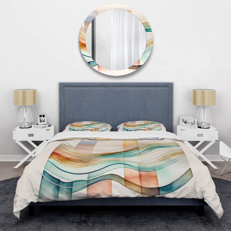 Ensemble de housse de couette en microfibre / polyester multicolore Waves I