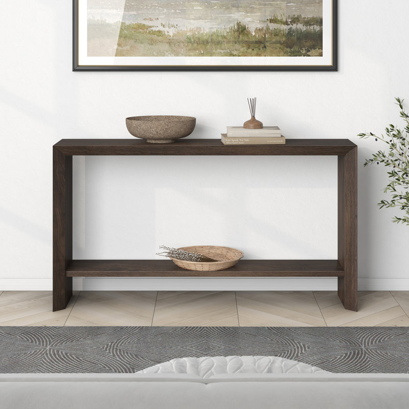 Console Osman en chêne gris antique, Brun aulne, H 30 po x l 55 po x P 11,63 po