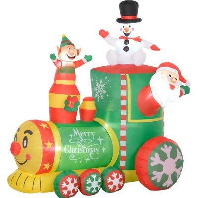 Inflatable Train with Santa Claus (Green)