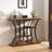 41.3" Industrial Narrow Sofa Table – 4-Tier Storage Shelves, Curved Metal Frame, Rustic Wood Accent for Entryway, Hallway & Foyer, Rustic Brown