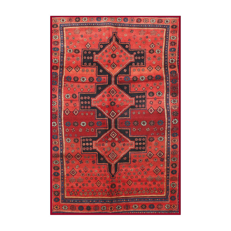 Laine tissée à la machine de style oriental/polyester beige/rouge/bleu Tapis décoratif, Rectangle 5 pi x 8 pi