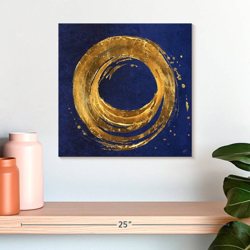 Gold Circle On Blue