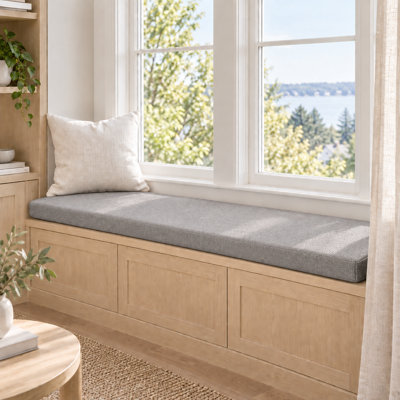 2'' H Customizable Bench Cushion For Indoor/Outdoor Furniture/Chair/Window Seat, Premium 75D High-Resilience Foam
