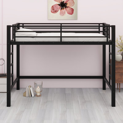 Loft Bed With User-Friendly Ladder And Full-Length Safety Guardrails