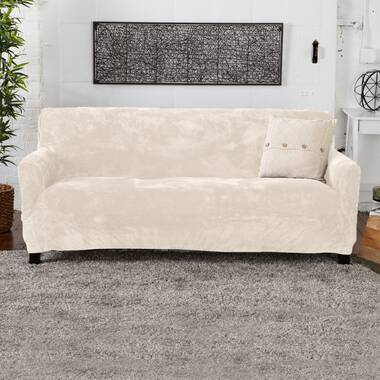 Velvet Sofa Seat Cushion Cover Thick Solid Soft Stretch Sofa Plush  Slipcovers