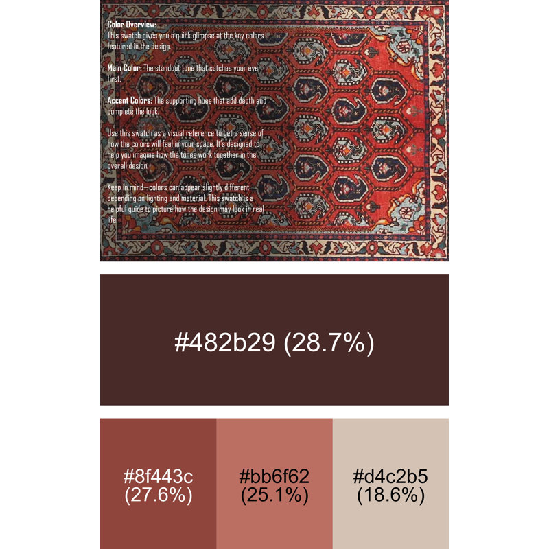 Tapis traditionnel rouge / noir, Rectangle 4 pi x 6 pi