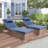 Outdoor Wicker Chaise Lounge Set Patio Reclining Chaise With Side Table And Cushions-1102288276