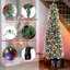 Arbre de Noël 6 pi avec lumières à DEL multicolores et arbres de Noël minces faciles à installer