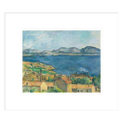 La baie de Marseille vue de l'Estaque par Paul Cézanne, impression giclée encadrée