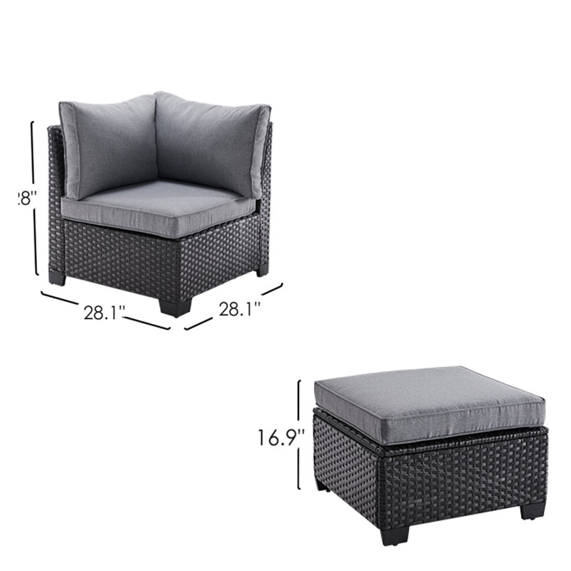 Canapé de patio avec repose-pieds