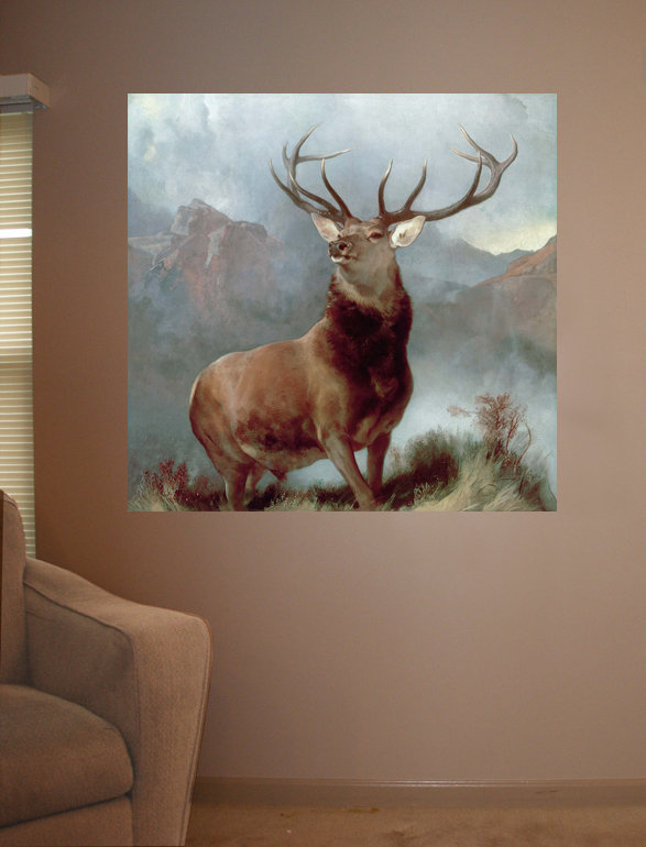 Décalcomanie murale Landseer Monarch of The Glen (1851), H 46,5 po x l 48 po