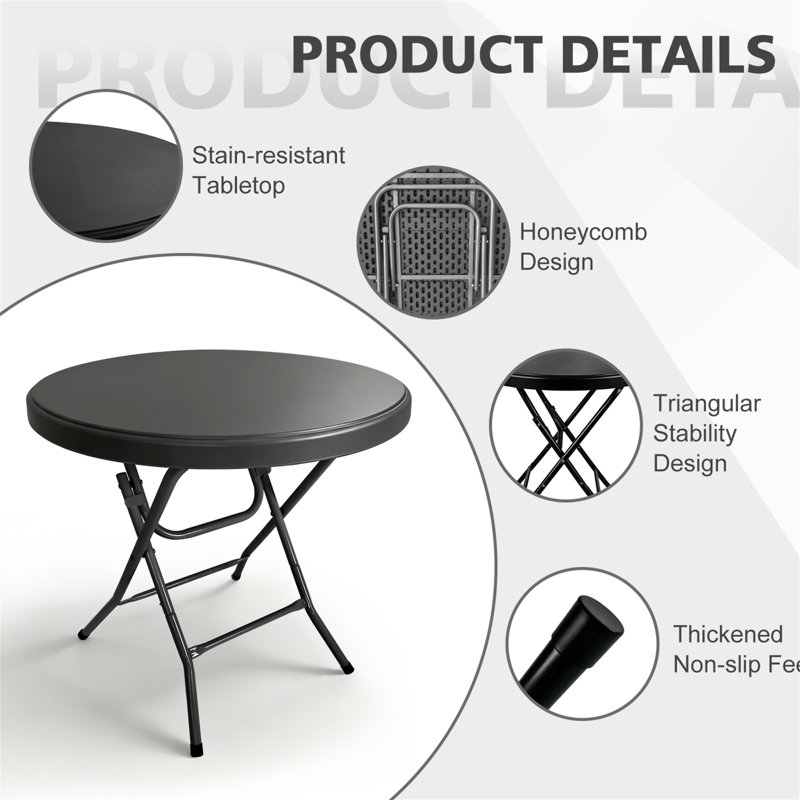 Table pliante ronde 31,5 po, Blanc