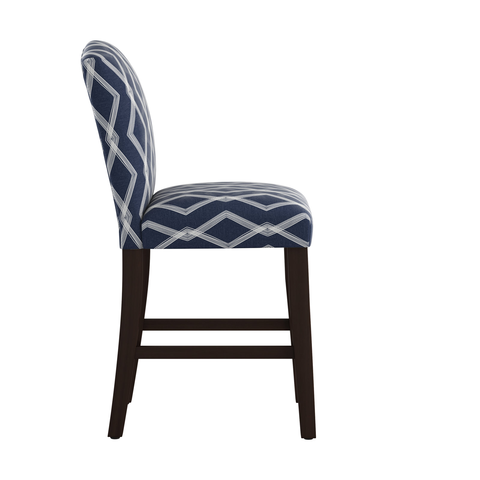 April Bar Stool, Counter Stool (26” Seat Height), Crossweave Blue, Black Wood