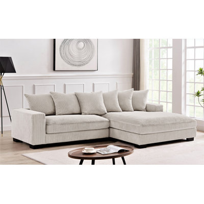 Luxe Oversized Two-Piece Right Facing Sectional Couches For Living Room