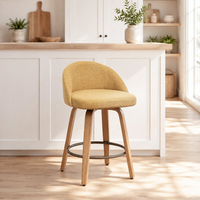 Tabourets de bar pivotants en velours Louise