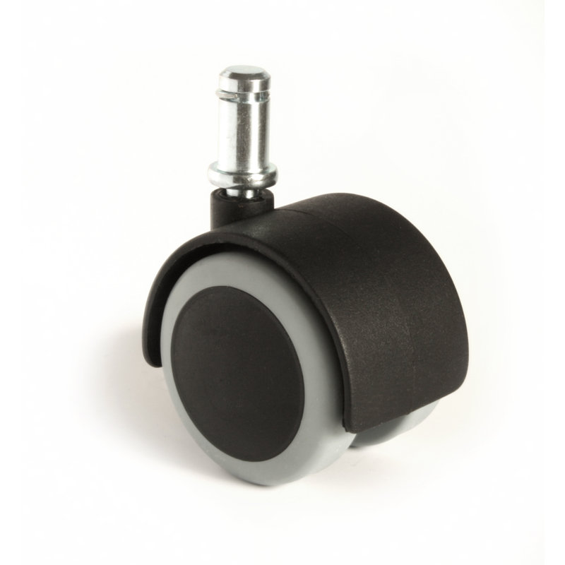 Black and Gray Rubber Office Chair Caster Wheels Set of 5