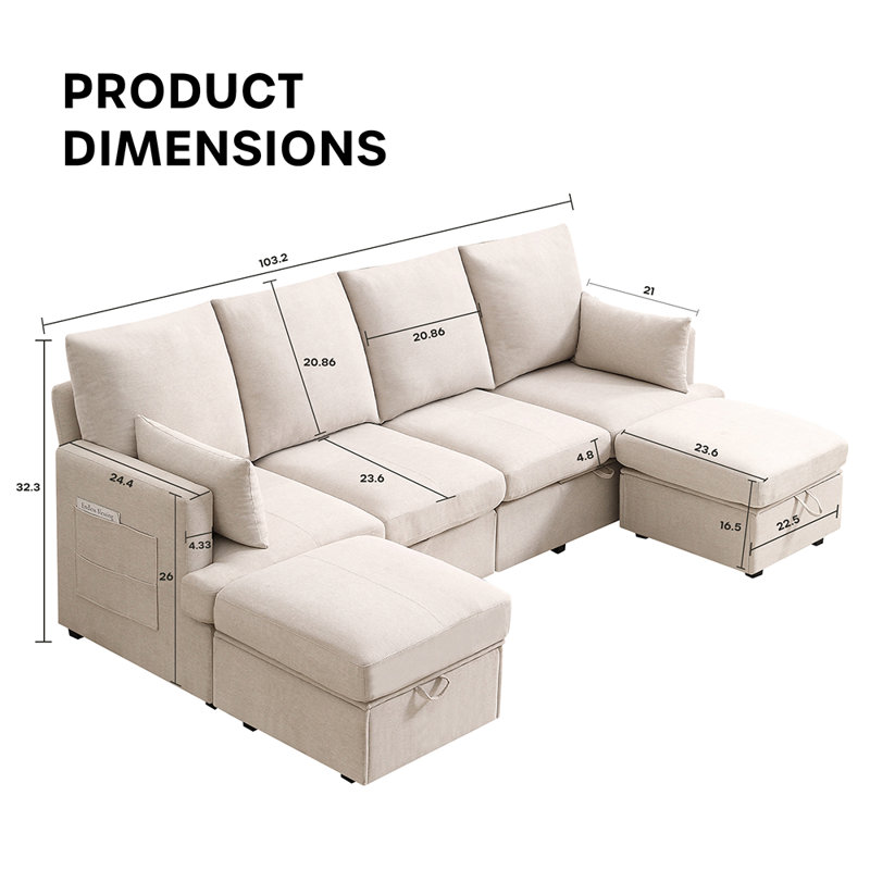 Canapé modulaire Nicci, Beige