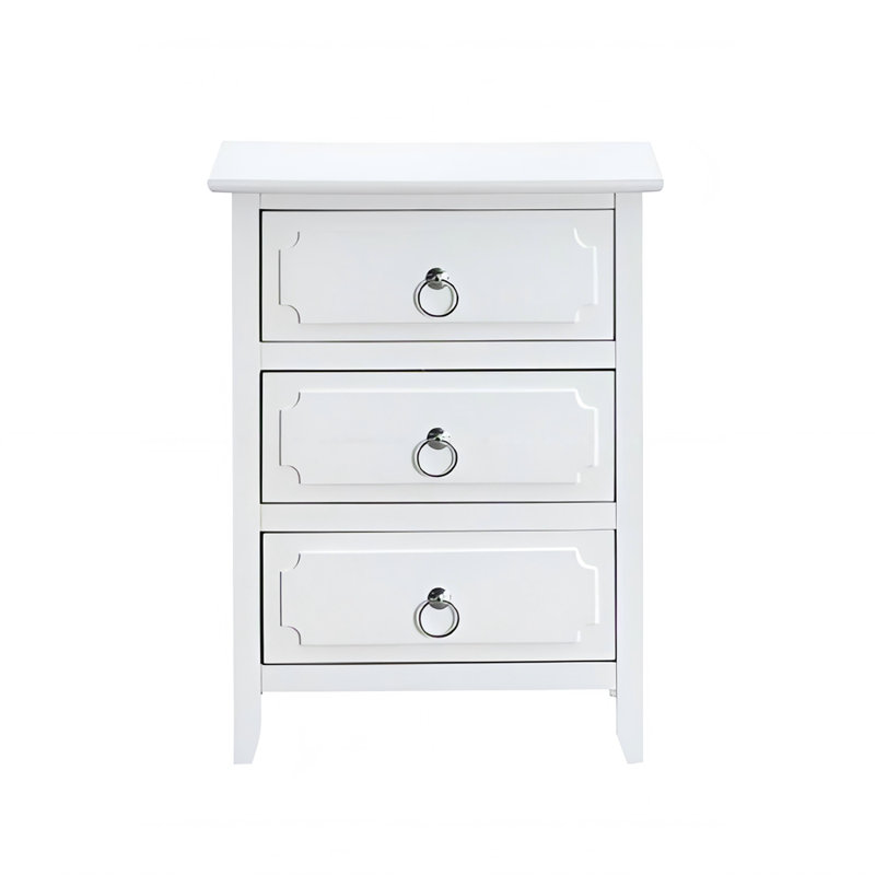 Table de chevet 3 tiroirs Daniel blanc