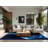 Soft Plush Cadwall Dna Helix Modern & Contemporary Geometric Area Rug in Blue – Navy Binding-154308145
