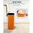 Soft-Close Foot Pedal | 8 Gallon Stainless Steel Indoor Trash Can - Removable Inner Bucket - Fingerprint Resistant - Space-Saving Square Waste Bin for Kitchen, Bathroom, Home, Office - Orange-136836365