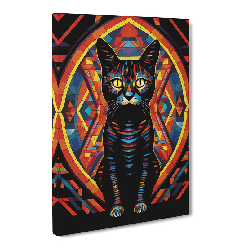 Egyptian Cat Op - Wrapped Canvas, 76cm H x 50cm W x 3cm D