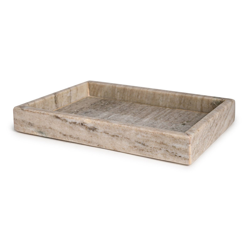 Lena Marble Tray, 1.5" H x 8" W x 12" D, Brown Galaxy