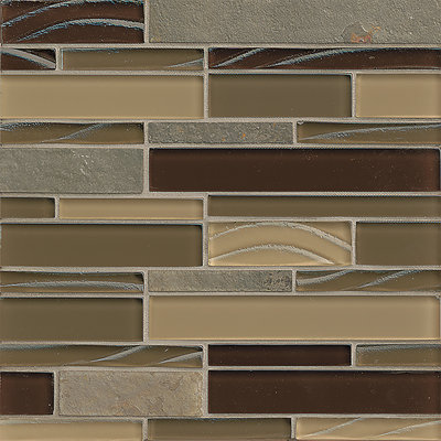 Carreau de mosaïque linéaire pour mur et plancher en verre Queenstown